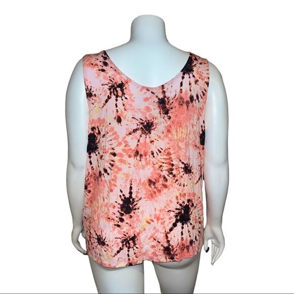 ID Ideology Plus Size Printed Tank Top in Dye Peachberry Pink Size 3X NWT - Picture 2 of 8